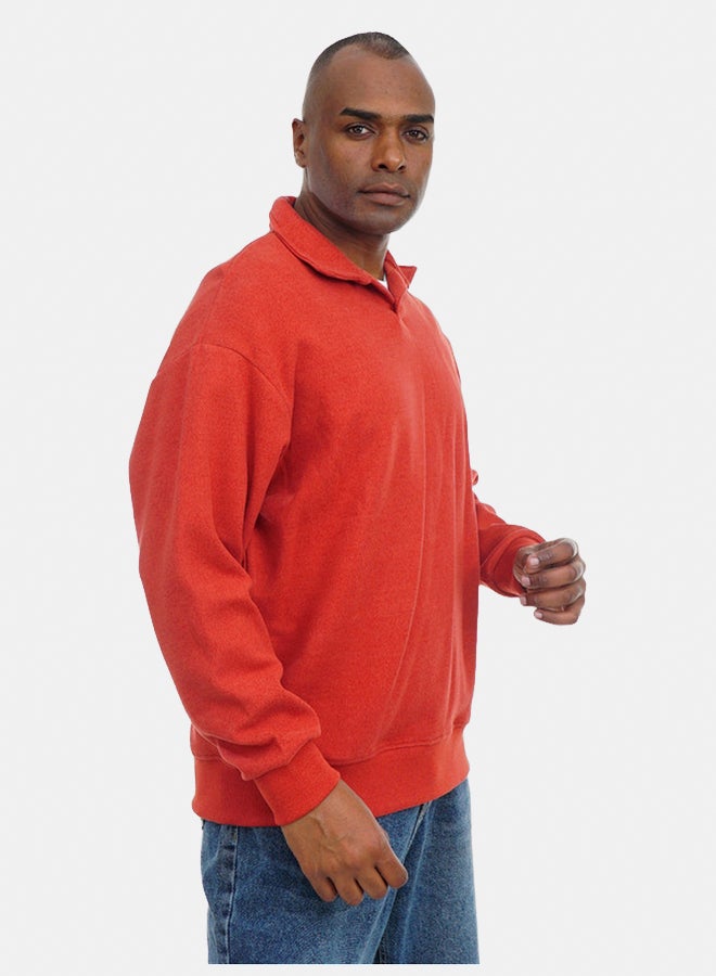 FIRE WOOD FireWood Cashmere Knit Pullover Sweater long sleeve For Men - Brick - Image 4